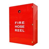 Fire Hose Reel Cabinet with Break Glass & 003Lock | Powder Coated Steel | UV Protected Red Finish by Firebox
