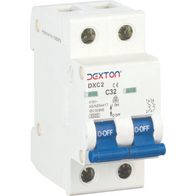 2 Pole MCB Circuit Breaker | 6kA Breaking Capacity | 10-32 Amps | DIN Rail Mounting by Dexton