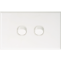 Slim Two Gang Switch Plate Cover | Modern Design | Pack of 10 | Dexton