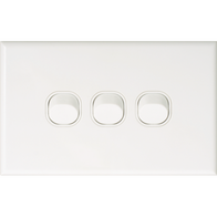 Slim Three Gang Switch Plate Cover | Modern Design | Compatible with Three Gang Configurations by Dexton