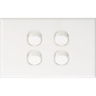 Slim Four Gang Switch Plate Cover | Durable Design | Easy Installation | Electrical Switch Cover by Dexton