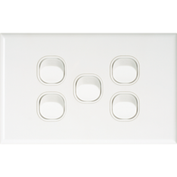 Slim Five Gang Switch Plate | Durable Design | Ideal for Residential & Commercial Use by Dexton