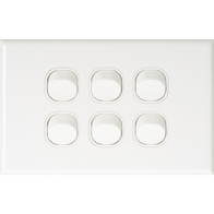 Slim Six Gang Switch Plate | High-Quality Plastic | Smooth Surface Finish | Dexton