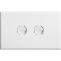 Standard 2 Gang Cover Plate | High-Quality Plastic | Smooth Finish | 10 Pack by Dexton