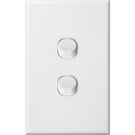 Standard Two Gang Switch | 16 Amps Rating | Slim Design & Vertical Orientation by Dexton