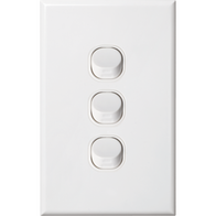 Standard Three Gang Switch | 16 Amps | Slim Design & Vertical Orientation by Dexton