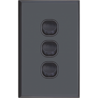 Three Gang Switch 16A | Black Finish | Versatile Use & Durable Design by Dexton