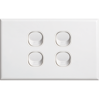 Standard 4 Gang Cover Plate | Pack of 10 | Durable Material & Electrical Compliance | Dexton