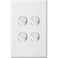 Standard Four Gang Switch | 16 Amps | Slim Design & Vertical Orientation by Dexton