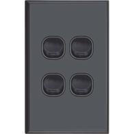 Four Gang Light Switch 16A | Black Color | Durable Design & Professional Installation by Dexton