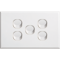 5 Gang Cover Plate | Durable Material | Ideal for Residential & Commercial Use by Dexton