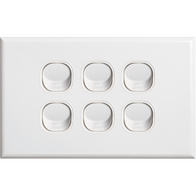 Standard 6 Gang Cover Plate | Pack of 10 | Durable Material & Electrical Compliance | Dexton