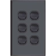 Six Gang Switch 16A | Standard Design | Durable & Reliable | Black by Dexton