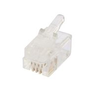 RJ12 6P4C Plug Flat Stranded UTP | 100 Pack | Durable & Reliable by Unbranded