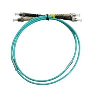 MSS Fibre ST - ST OM3 5 Metre Aqua LSZH 3mm Duplex Fibre Patch Lead