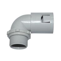 Fitting Adapter 90 degree PVC 25mm Grey