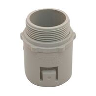 Fittings Adapter Screw to Corrugated PVC 32mm Grey
