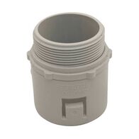 Fittings Adapter Screw to Corrugated PVC 40mm Grey