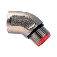 SOLID NIC PLT BRASS 45 DEGREE ELBOW M25