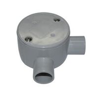 Shallow Junction Box Right Angle Entry 25mm Grey