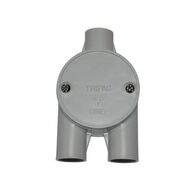 Shallow Junction Box Tangential Y-Way Entry 25mm Grey