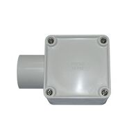 Square Junction Box 1-Way Entry 40mm Grey