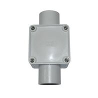 Square Junction Box 2-Way Entry 40mm Grey
