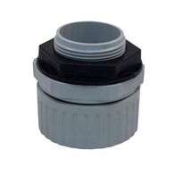 Straight Gland Fitting with Nylon Lock Ring 20mm Grey