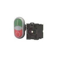 Double Actuator Push Button Switch | 85-264V AC | NC & NO Contacts | White LED by Eaton