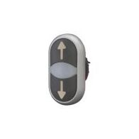 Double Actuator Push Button Switch | Momentary Action | White Lens & Black Body | RMQ-Titan by Eaton