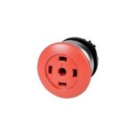 Mushroom Push Button Red Emergency Stop | Momentary Actuator | Titanium Bezel by Eaton