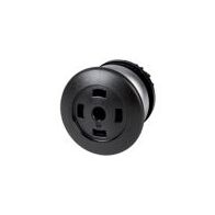 Mushroom Push Button Switch | Momentary Actuator Design | Black Head & Titanium Bezel | Eaton