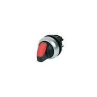 Illuminated Selector Switch | Maintained 2-Position | Red Thumb-Grip Actuator | Titanium Bezel by Eaton