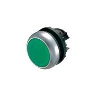 Illuminated Pushbutton Actuator | Green LED | Flush Momentary Operation | Durable Titanium Bezel by Eaton