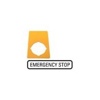 Emergency Stop Label for M22 Series | Bright Yellow | High Visibility & Compliance | Eaton