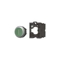 Momentary Pushbutton Switch | Green Color | Titanium Bezel & N/O Contact | Eaton