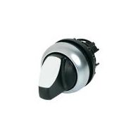 Illuminated Selector Switch | 3-Position Momentary Operation | White Actuator & Titanium Bezel by Eaton