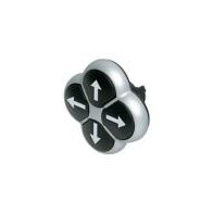 4-Way Pushbutton Switch | Momentary Non-Flush Actuators | Titanium Bezel & Arrow Indicator by Eaton
