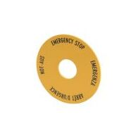 Emergency Stop Label | Yellow High Visibility | Multilingual Text | 60mm Diameter by Eaton