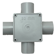 32mm 4 Way Adaptable Junction Box | Durable Plastic | Shallow Profile | Versatile Connections by GTS