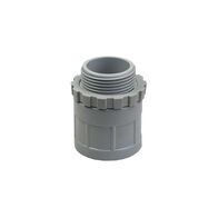 25mm Plain to Screwed Adaptor with Locknut | Metal Construction | Secure Fitting | Conduit Connector by GTS