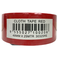 Cloth Tape Red 48mm | Strong Adhesion & High Durability | Multi-Surface Use by CW Brands