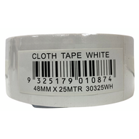 Cloth Tape 48mm x 25m | Strong Adhesion & High Durability | White by CW Brands