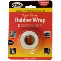 Silicone Rubber Wrap Tape | Self-Fusing & Moisture Resistant | 3000mm Length | White by CW Brands