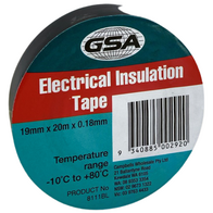 Electrical Tape Black | 0.18mm Thickness | 19mm Width | Flame Retardant by CW Brands
