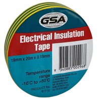 Electrical Tape Earth 0.18mm | 19mm Width | Flame Retardant & High Strength | 20m by CW Brands