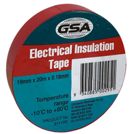 Electrical Tape Red | 0.18mm Thickness | 19mm Width | Flame Retardant by CW Brands