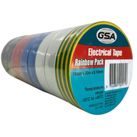 Electrical Tape Rainbow Pack | High Strength & Superior Adhesion | Flame Retardant by CW Brands