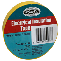 Electrical Tape Yellow 0.18mm | 19mm Width | Flame Retardant & High Strength | 20m by CW Brands