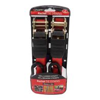 Ratchet Tie Down Strap 25mm x 5m | 350kg Load Rating | Weather-Resistant | 2 Pack by CW Brands